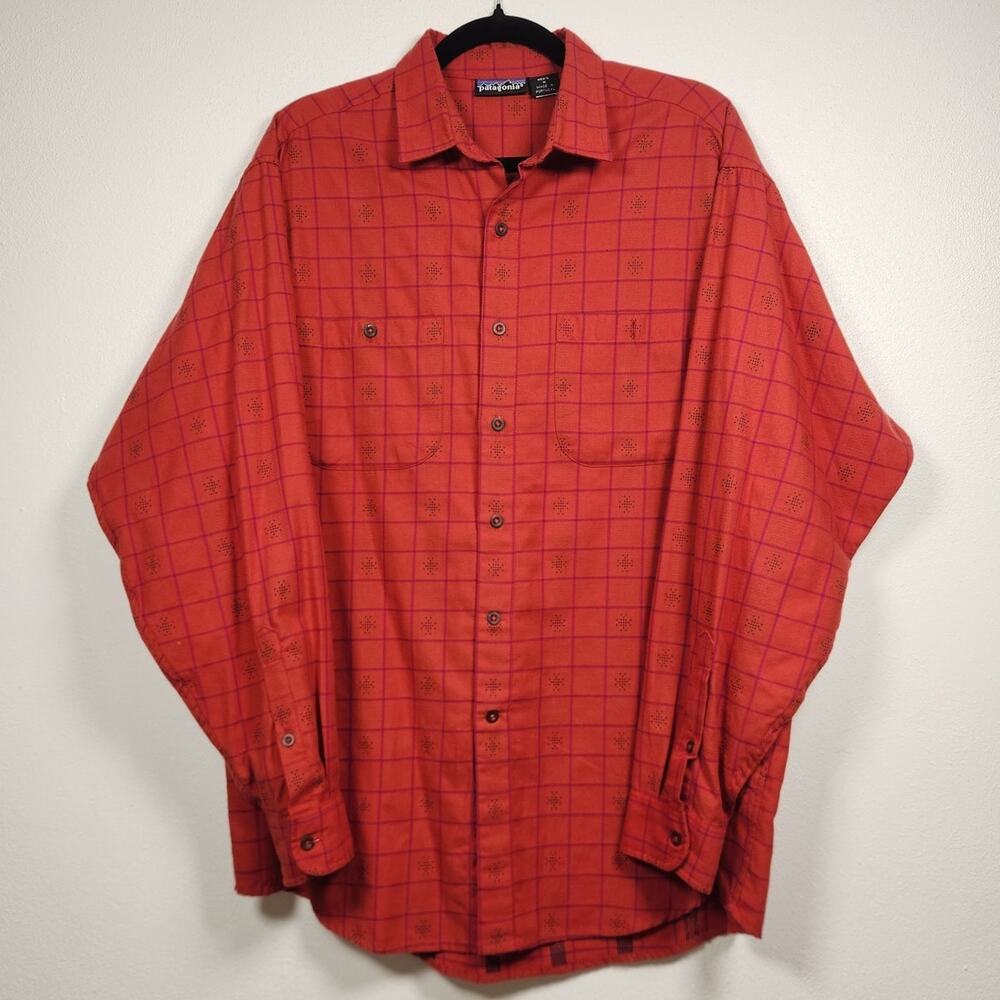 Patagonia Plaid Aztec Western Flannel Button Shirt Medium Boho Shirt